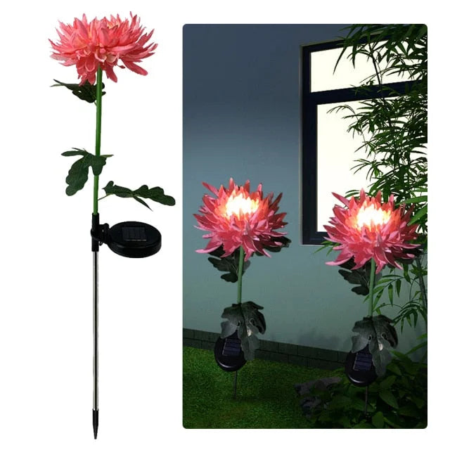 Spring Chrysanthemum Solar Garden Stake LED