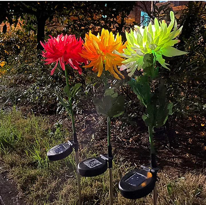 Spring Chrysanthemum Solar Garden Stake LED