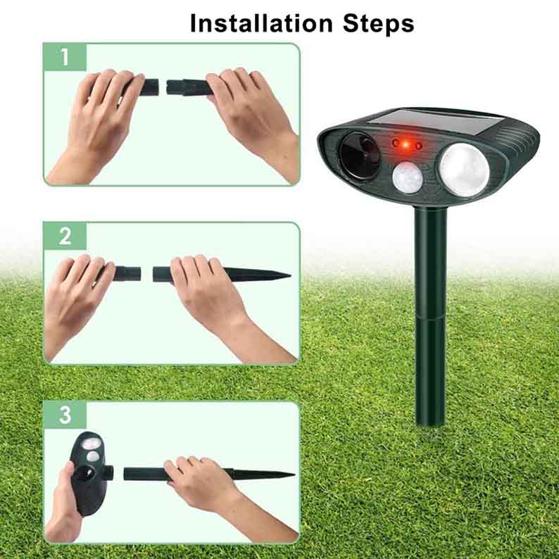 Ultrasonic Raccoon Deterrent – Solar Powered – Get Rid of Raccoon for Garden Protection