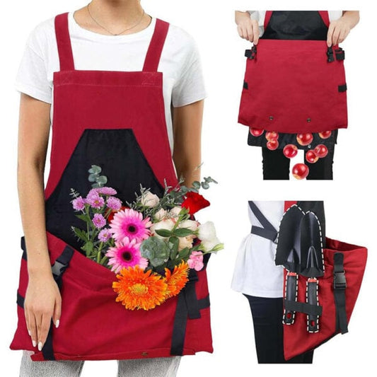 Multifunctional Canvas Gardening Apron With Fruit/Vegetable Picking Bag