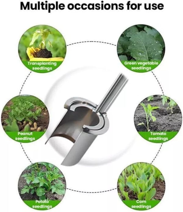 Plant and Fruit Tree Seedling Transplanter, Stainless Steel Garden Planting Tool