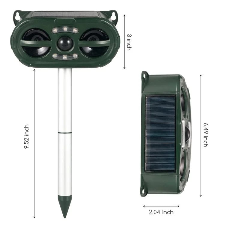Solar Ultrasonic Electronic Repeller Animal Repellent