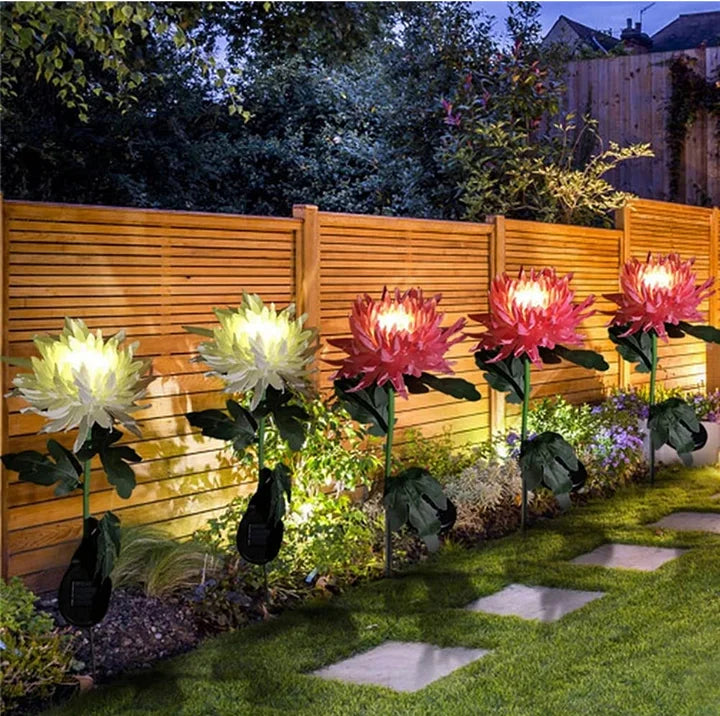 Spring Chrysanthemum Solar Garden Stake LED