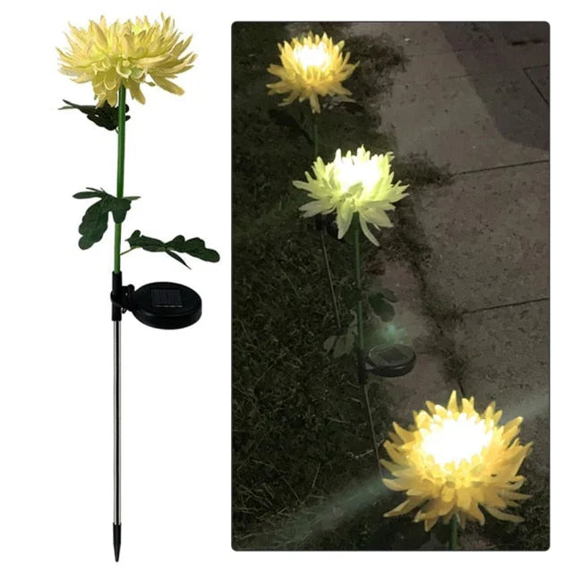 Spring Chrysanthemum Solar Garden Stake LED
