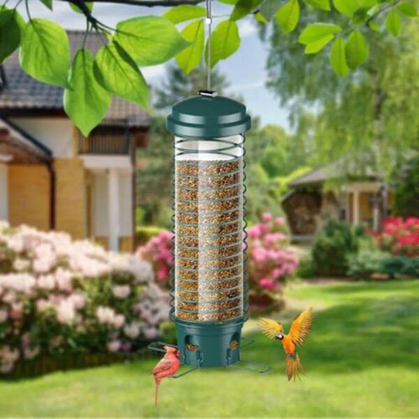 Squirrel-Proof Wild Bird Feeder – Portable Metal Bird Feeder for Garden Yard