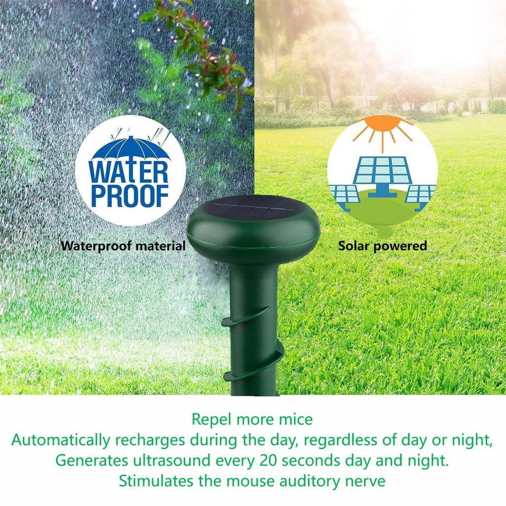 Solar Powered Mouse Repellers Spiral Outdoor Ultrasound High Power Vibration Snake Repellers