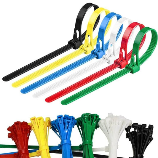100PCS Colored Reusable Zip Ties