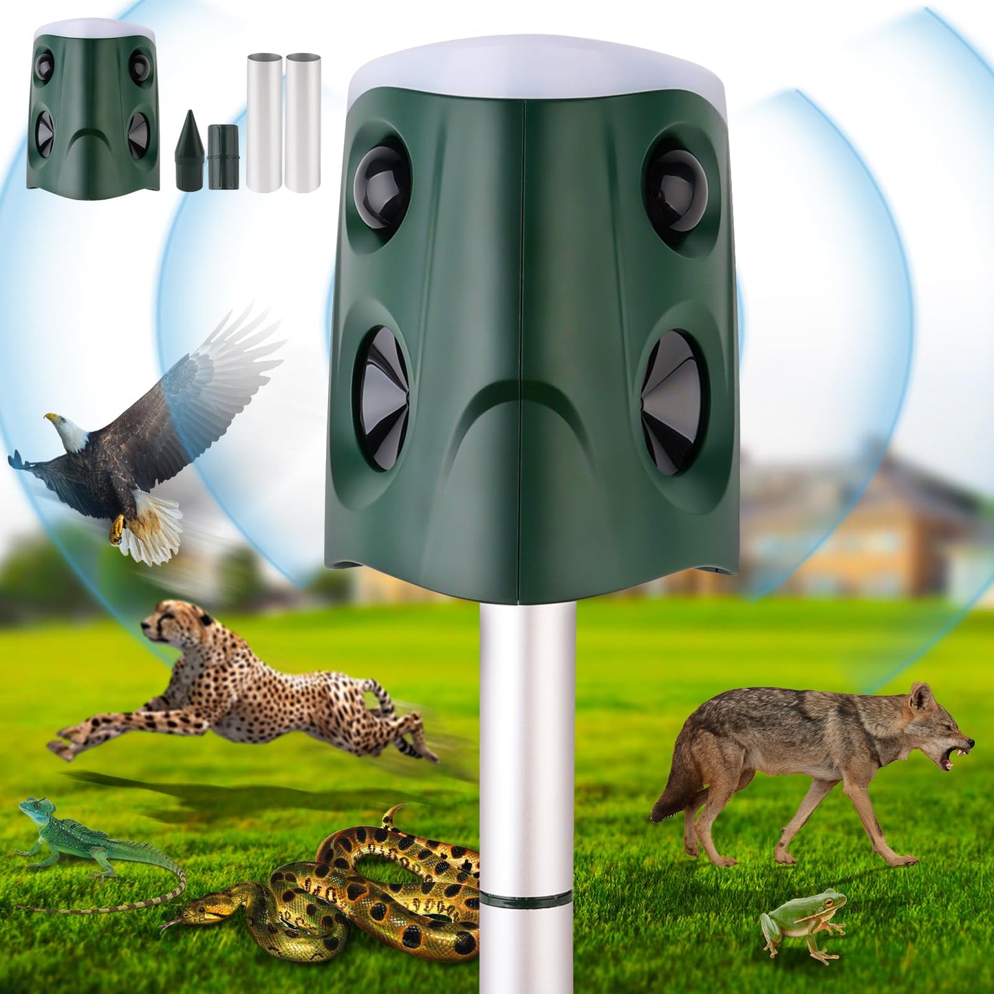 Outdoor 360 Degree Ultrasonic Cat Repeller