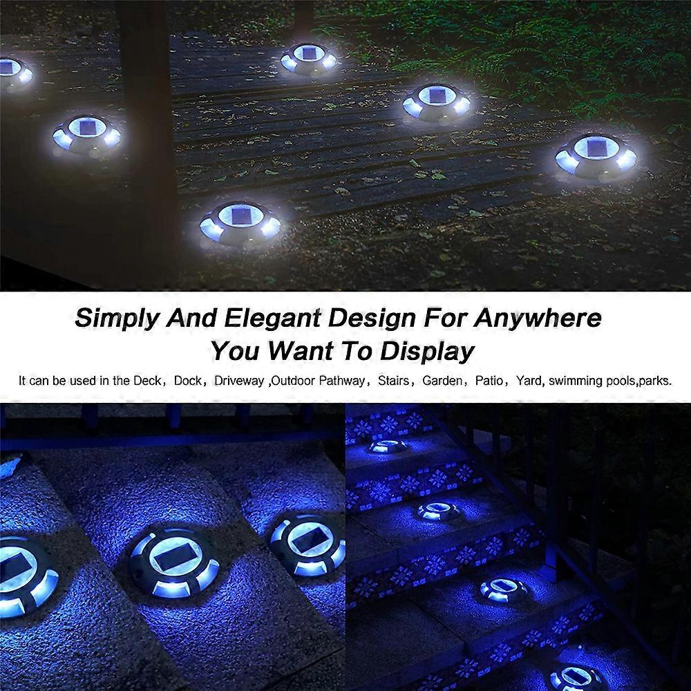 Led Solar Ground Lights Garden Stair Deck Lights Waterproof In-Ground Lamp