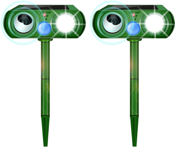 Garden Solar Ultrasonic Fox Repeller Motion Sensor Activated Repellent