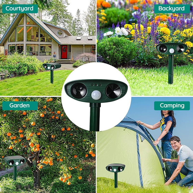 Garden Solar Ultrasonic Fox Repeller Motion Sensor Activated Repellent