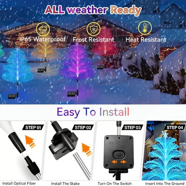 Seven Colors Gradient Solar Christmas Tree Lights