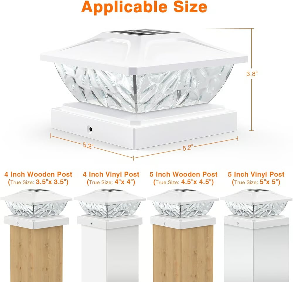 Solar Post Cap Lights Outdoor