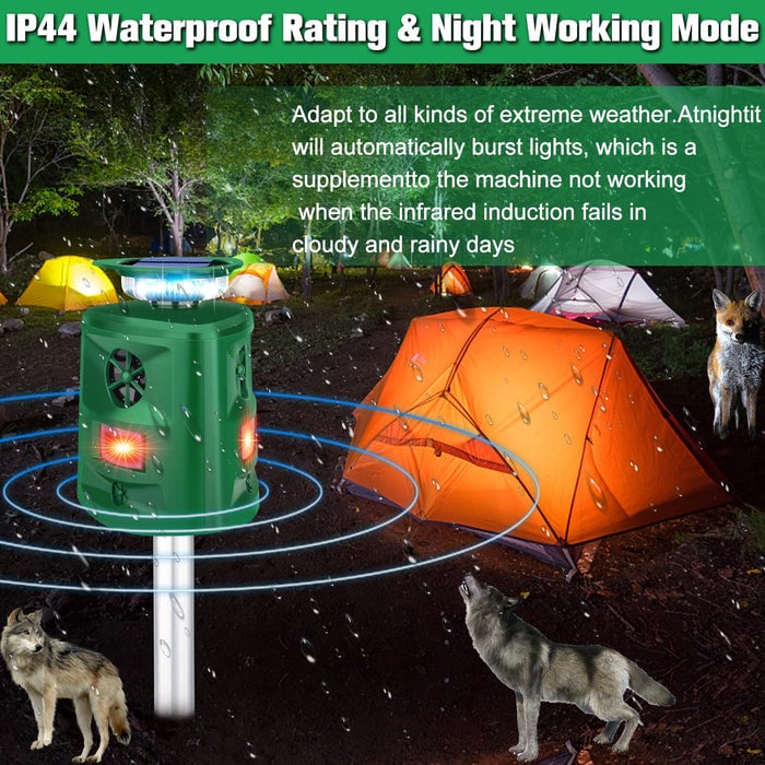 Ultrasonic Animal Repeller,360°Solar Pest Repellent