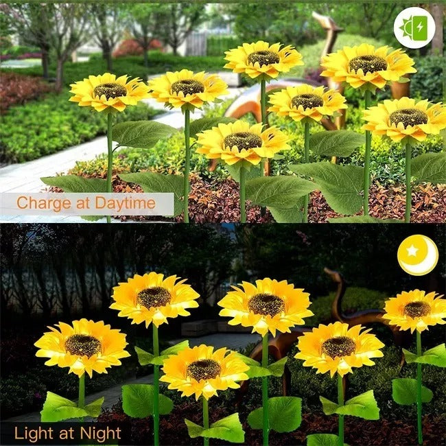 Solar Sunflower Outdoor Garden Light