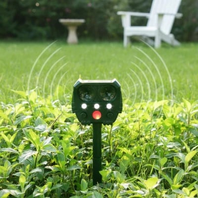 Ultrasonic Solar Snake Repeller | Motion-Activated, Waterproof & USB Rechargeable Pest Control for Yard, Garden or Farm