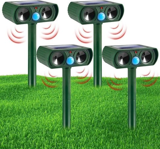 Solar Powered and Ultrasonic Animal Repellent