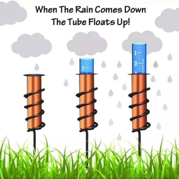 Coolest Copper Rain Gauge Accurate Floating Rain Gauge for Lawn Garden and Landscape